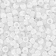 Toho seed beads 8/0 round Opaque-Rainbow White - TR-08-401